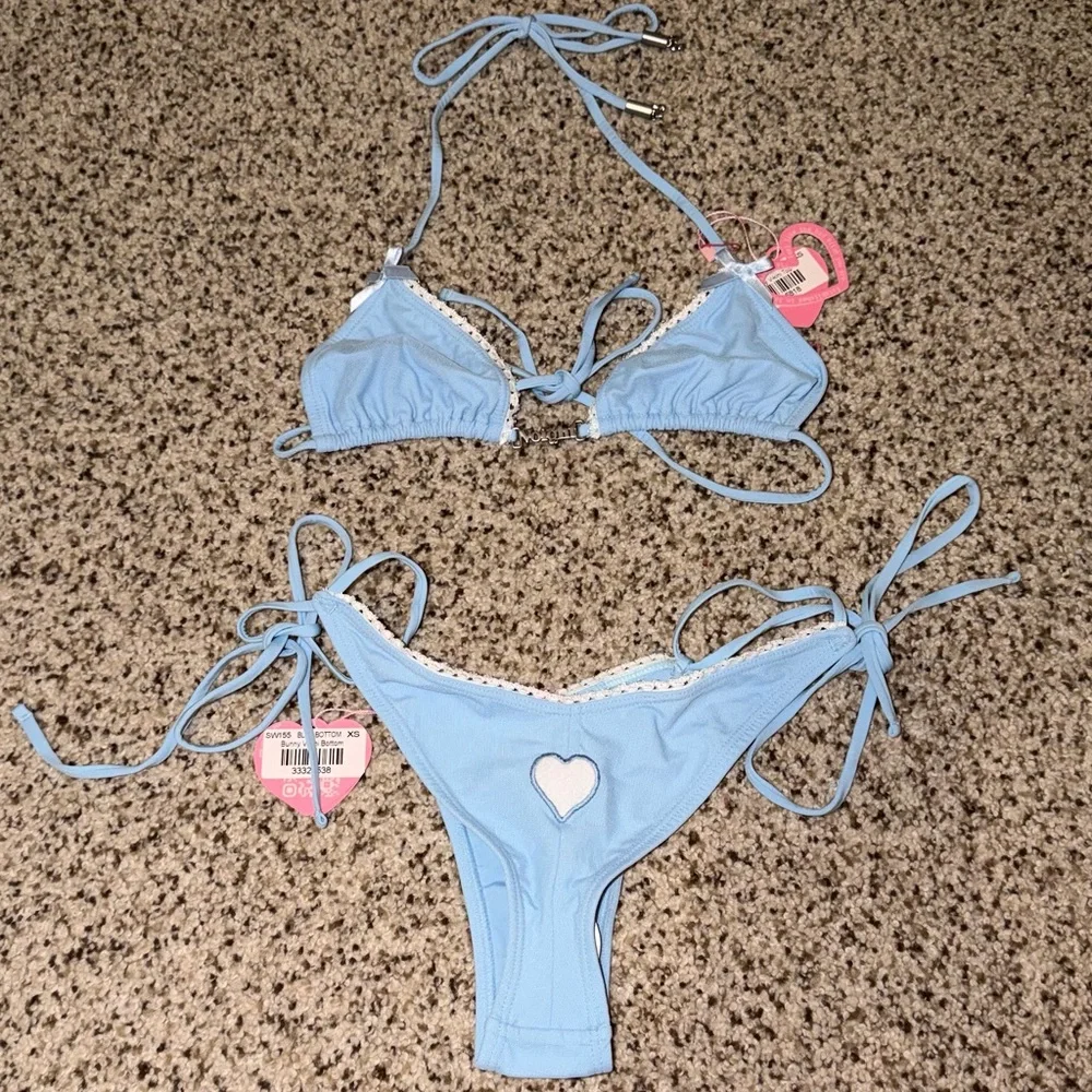 Voight Bunny V-kini Set in Blue Bikini NWT
